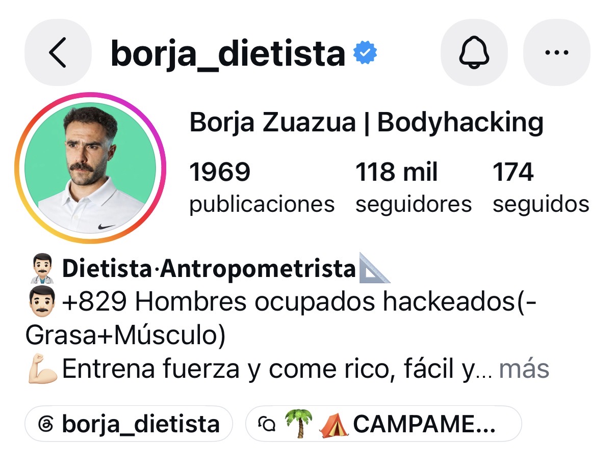 Perfil de Instagram de Borja Zuazua